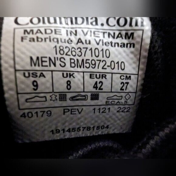 Columbia Men’s Fairbanks Low Shoe, Size 9 black & gray- new - Picture 6 of 10